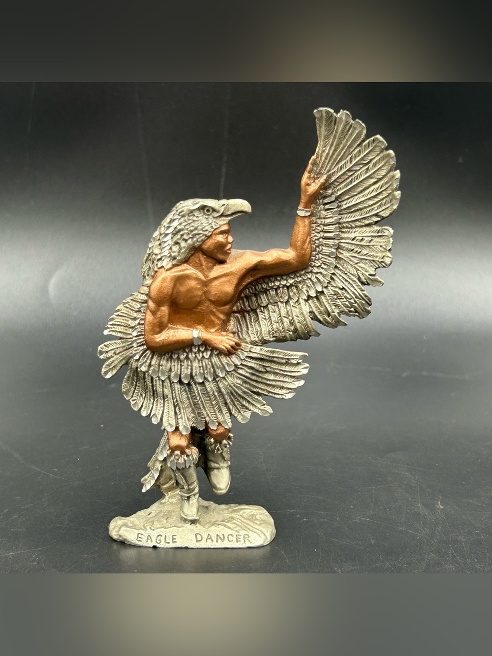 Vintage 1990 Masterworks Fine Pewter Eagle Dancer Figurine Peter Sedlow